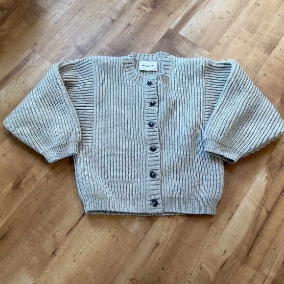 Misha and Puff XS Highland Wool Fisherman Cardigan - Picture 2 of 6